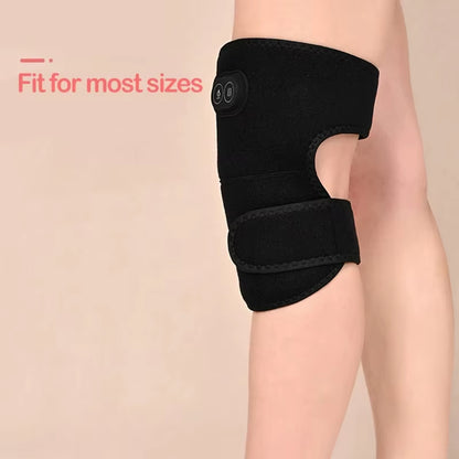 USB Electric Shoulder Brace Heated Knee Massager Vibration Massage Black Support Strap with Adjustable Three Levels of Heating