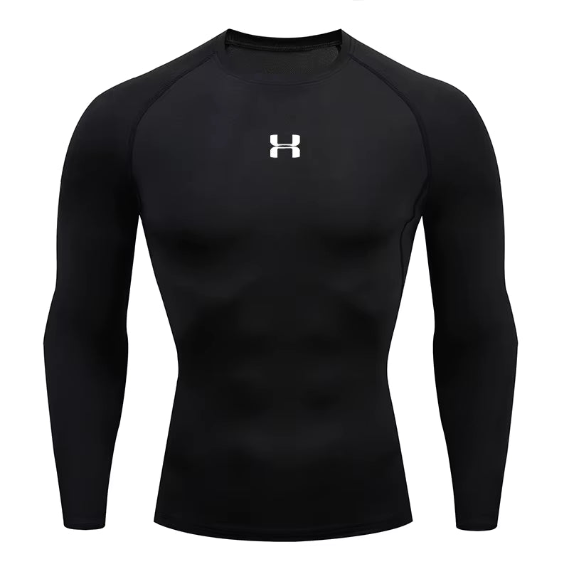 Men'S Long Sleeve Compression Shirt, Running Gym Fitness T-Shirt, Athletic Sweatshirt Tops