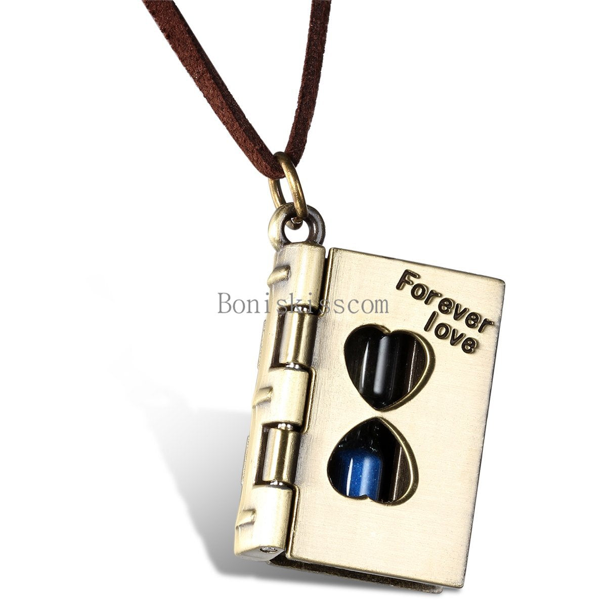 Men Women Sandglass Book 'Forever Love' Pendant Necklace Couple Valentine'S Gift