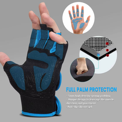 MOREOK Gym Gloves Breathable Anti-Slip Pull Ups Training Yoga Body-Building Exercise Fitness Workout Weight Lifting Gloves Men