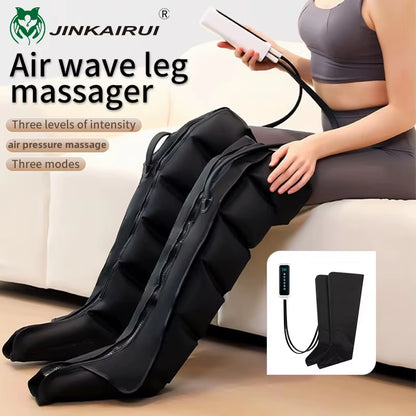 Electric Pneumatic Leg Massager Extended Version for Deep Relaxation of Thighs, Calves and Feet with Remote Control