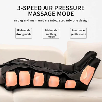 Electric Pneumatic Leg Massager Extended Version for Deep Relaxation of Thighs, Calves and Feet with Remote Control