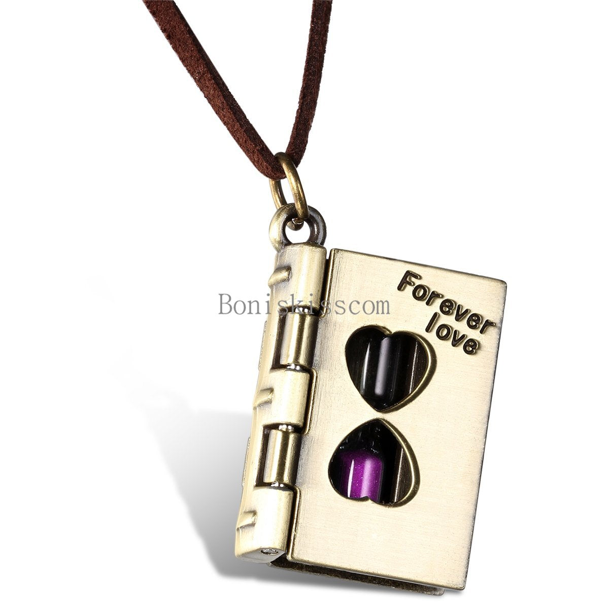 Men Women Sandglass Book 'Forever Love' Pendant Necklace Couple Valentine'S Gift