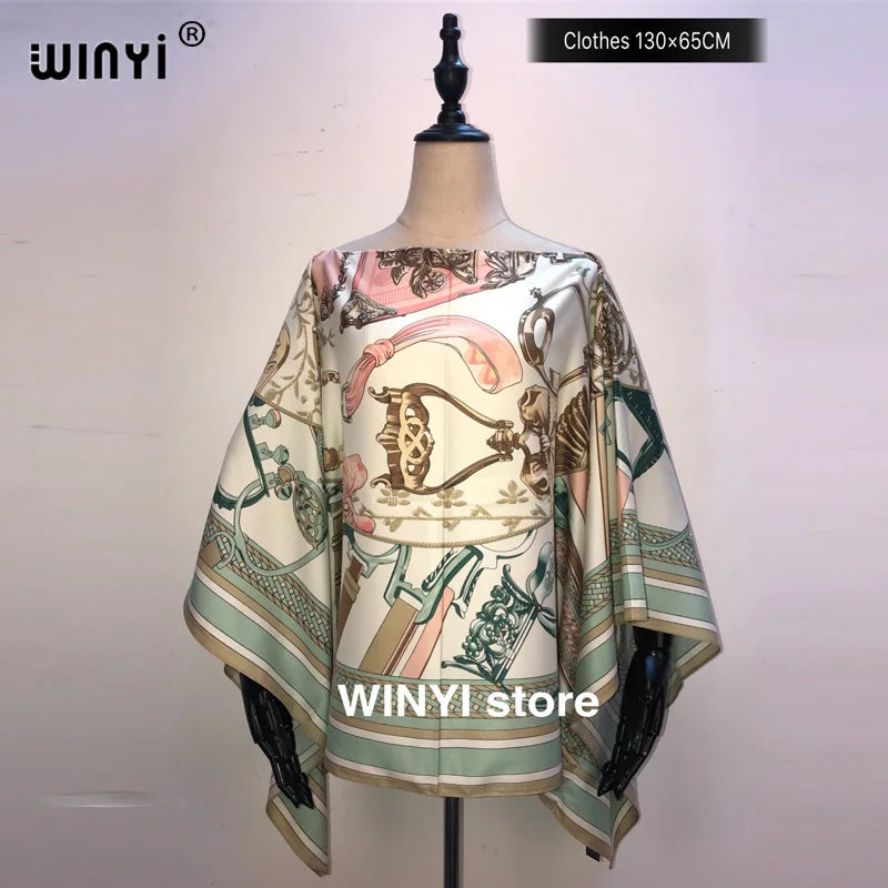 Fashion европейская одежда For Women Popular Thailand Summer Bohemian Printed Batwing Sleeve Silk kaftan Blouse For Night Party