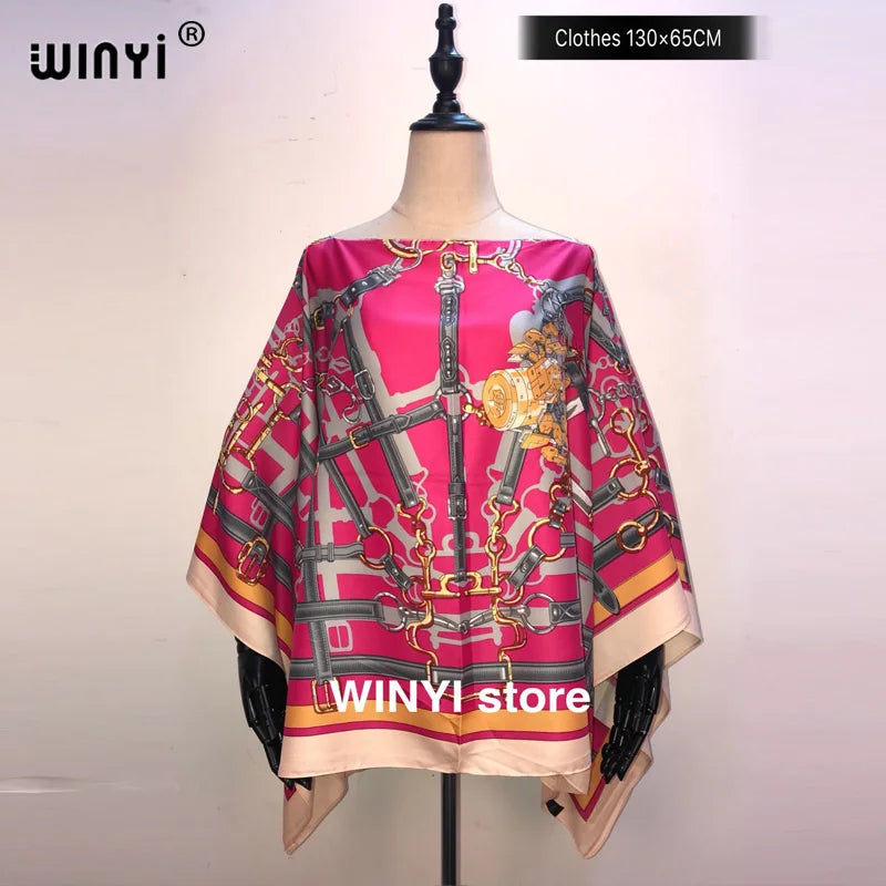 Fashion европейская одежда For Women Popular Thailand Summer Bohemian Printed Batwing Sleeve Silk kaftan Blouse For Night Party
