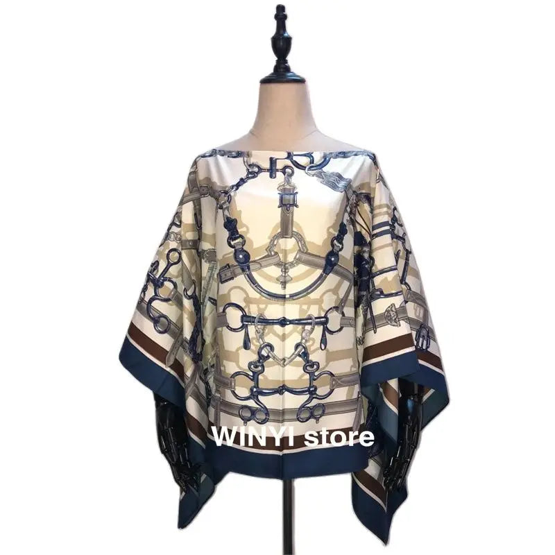 Fashion европейская одежда For Women Popular Thailand Summer Bohemian Printed Batwing Sleeve Silk kaftan Blouse For Night Party