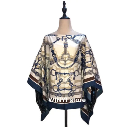 Fashion европейская одежда For Women Popular Thailand Summer Bohemian Printed Batwing Sleeve Silk kaftan Blouse For Night Party