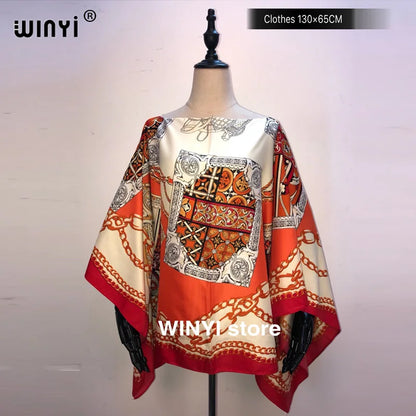 Fashion европейская одежда For Women Popular Thailand Summer Bohemian Printed Batwing Sleeve Silk kaftan Blouse For Night Party