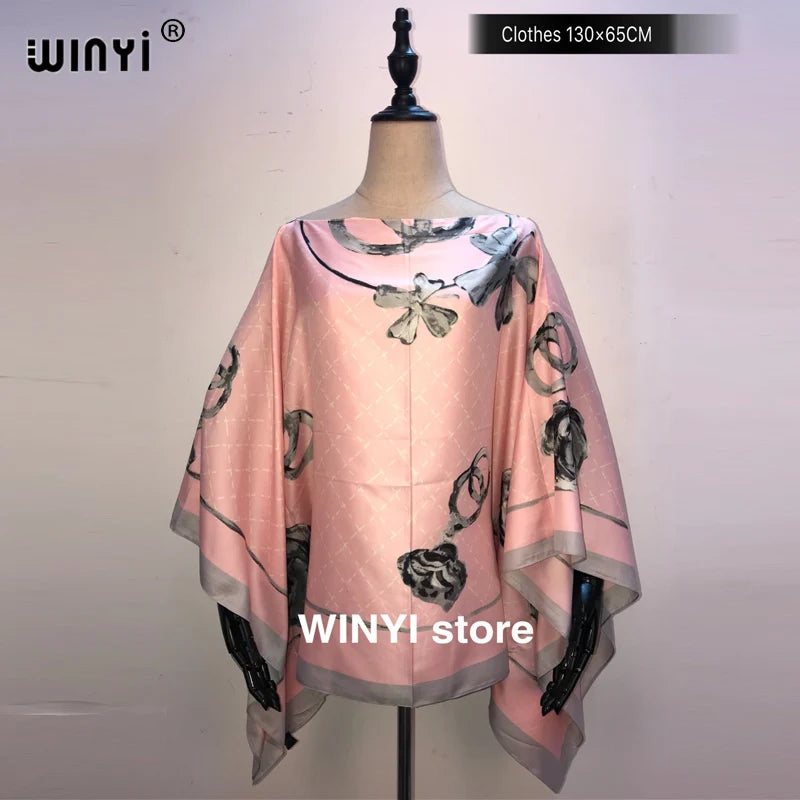 Fashion европейская одежда For Women Popular Thailand Summer Bohemian Printed Batwing Sleeve Silk kaftan Blouse For Night Party