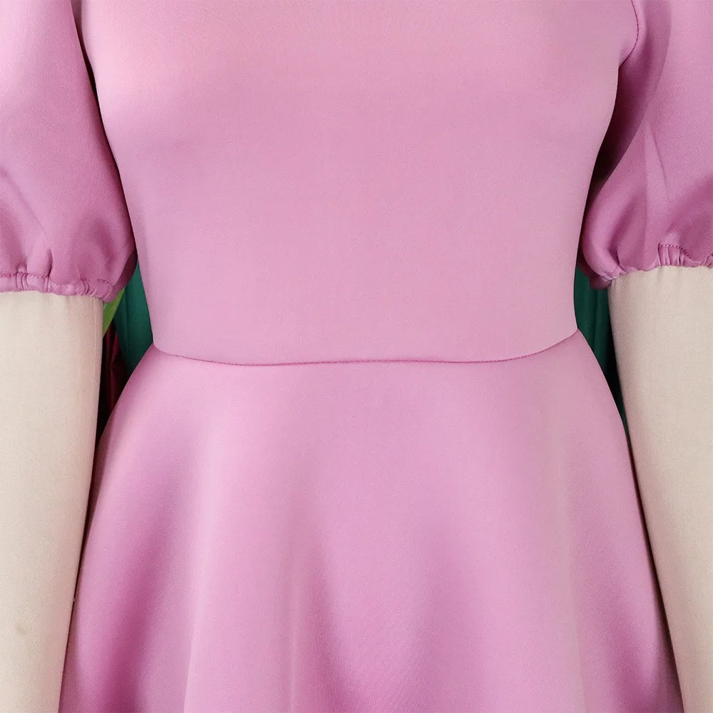 Elegante Kleider für Damen 2024, Rundhalsausschnitt, kurze Ärmel, hohe Taille, Faltenrock, wadenlang, Luxus, Damenkleider für Geburtstagsfeiern und Abendessen