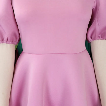 Elegante Kleider für Damen 2024, Rundhalsausschnitt, kurze Ärmel, hohe Taille, Faltenrock, wadenlang, Luxus, Damenkleider für Geburtstagsfeiern und Abendessen