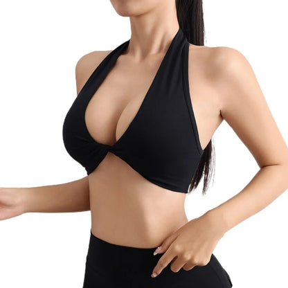 Fitness Underwear Hanging Neck Sports Bra Seamless Breathable Yoga Top Vest Comfortable Quick-drying Sports Underwear Gym