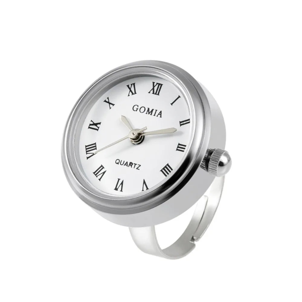 Couple Watches Couple Watch Ring Retro Mini Gift Finger Ring Watch Round Finger Clock Ring Women