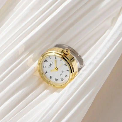 Couple Watches Couple Watch Ring Retro Mini Gift Finger Ring Watch Round Finger Clock Ring Women