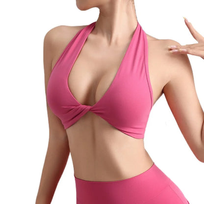 Fitness Underwear Hanging Neck Sports Bra Seamless Breathable Yoga Top Vest Comfortable Quick-drying Sports Underwear Gym