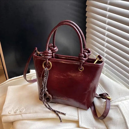 Sacs à main tendance pour femmes, sac à main rouge de marque de luxe, sac bandoulière avec pendentif, cabas, bolsas