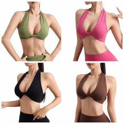 Fitness Underwear Hanging Neck Sports Bra Seamless Breathable Yoga Top Vest Comfortable Quick-drying Sports Underwear Gym