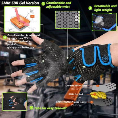 MOREOK Gym Gloves Breathable Anti-Slip Pull Ups Training Yoga Body-Building Exercise Fitness Workout Weight Lifting Gloves Men