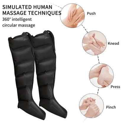 Electric Pneumatic Leg Massager Extended Version for Deep Relaxation of Thighs, Calves and Feet with Remote Control
