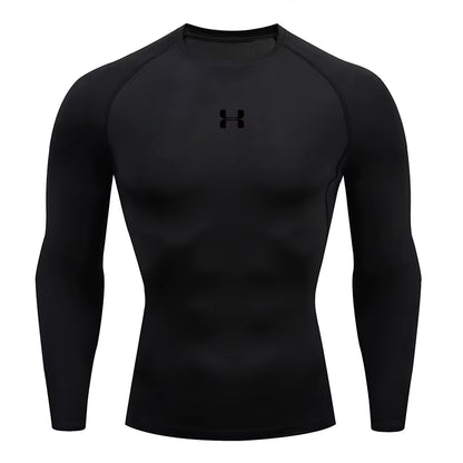 Men'S Long Sleeve Compression Shirt, Running Gym Fitness T-Shirt, Athletic Sweatshirt Tops