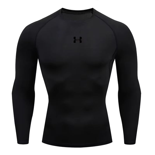 Men'S Long Sleeve Compression Shirt, Running Gym Fitness T-Shirt, Athletic Sweatshirt Tops