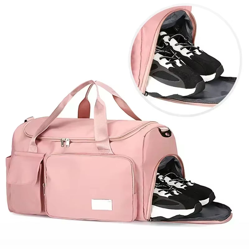 Carry on Travel Bag Large Capacity Gym Bag Weekender Overnight Duffle Bags with Shoe Compartment Sports Fitness Bags for Women