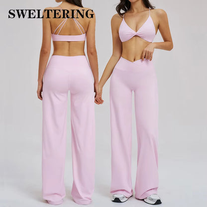 2PCS Yoga Set Women Tracksuit Fitness Clothes Gym Sports Outfits Female Workout Bra High Waist Leggings Yoga Suit Athletic Wear