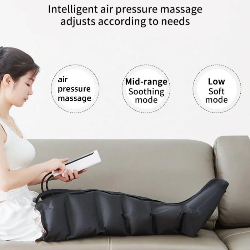 Electric Pneumatic Leg Massager Extended Version for Deep Relaxation of Thighs, Calves and Feet with Remote Control