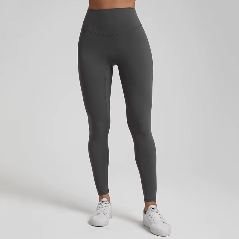 High Strength Compression Solid Color Soft Women Sport Pant Tight Butter High Waist Yoga Legging Athletic Gym Comprehensive Wear